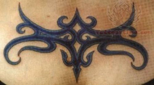 Lower Back Black Ink Tribal Tattoos
